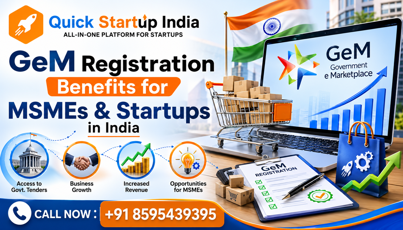 GeM Registration Benefits for MSMEs & Startups in India